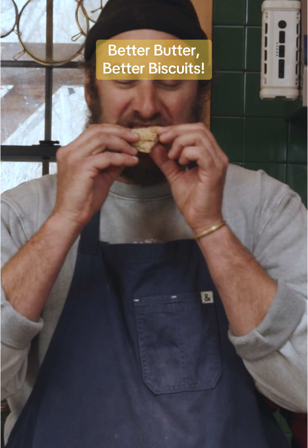 TikTok post by @brad_leone for KerrygoldUSA. Caption reads: [...] with the gold standard of butters.......