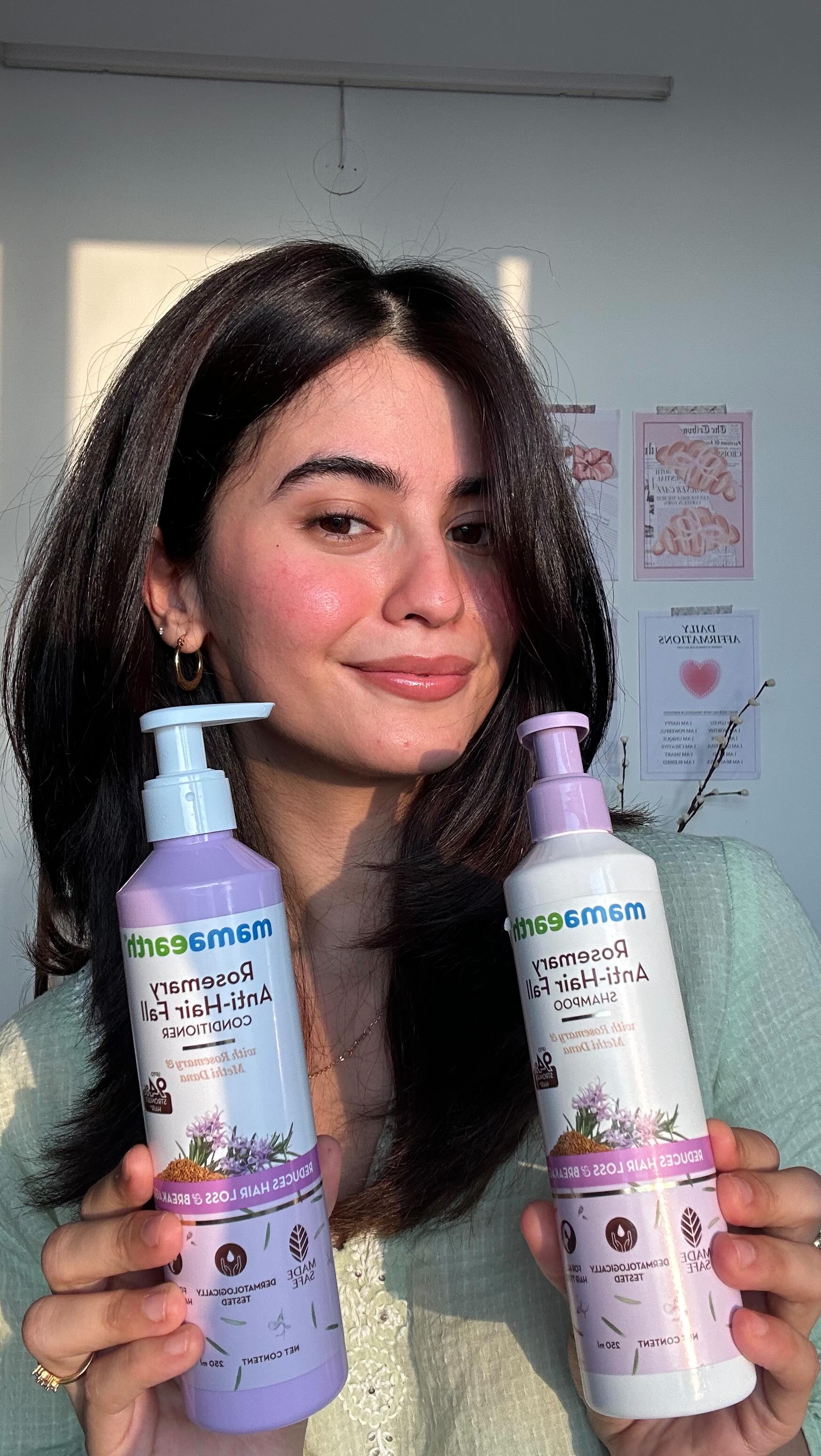 Instagram post by @shanice_1820 for Mamaearth. Caption reads: Monsoons = frizz, humidity & hello hairfall 🥲
So....