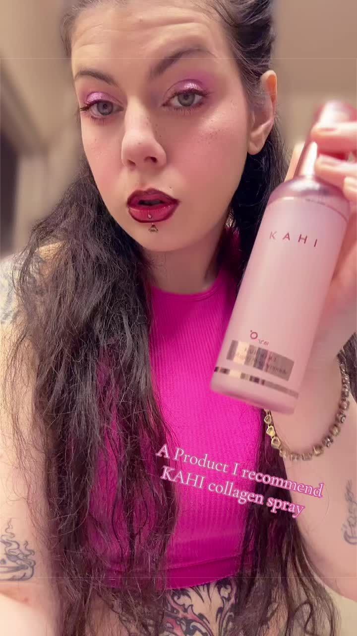 TikTok post by @sunnybluz for KAHI US. Caption reads: A product I recommend @KAHI US collagen mist.....