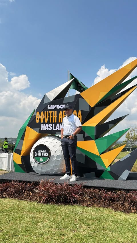 Instagram post by @leethar for LIV Golf. Caption reads: | Day 1 at @livgolfsouthafrica 🇿🇦🔥 The energy,....
