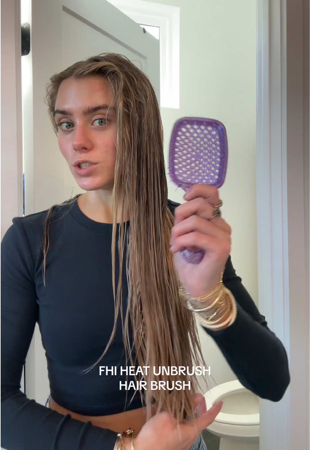 TikTok post by @sloanevosen for FHI Heat. Caption reads: a easy refresh for your hair is cleaning or even....