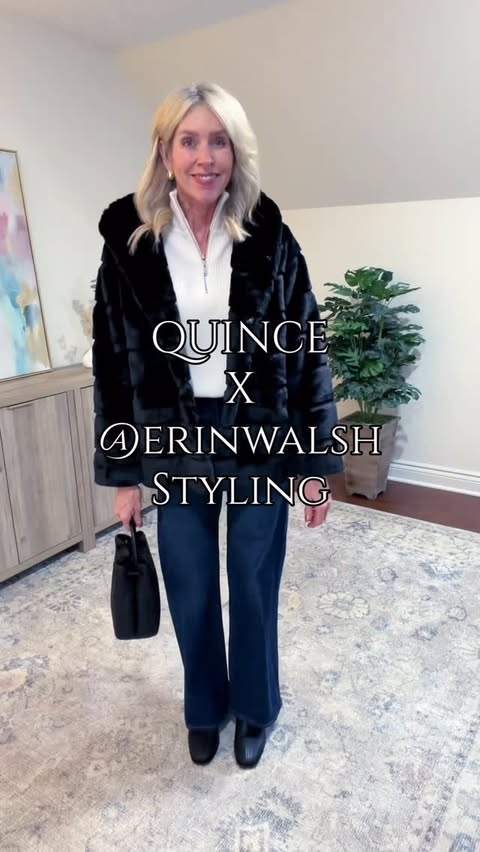 Instagram post by @occasionallyjenna for Quince. Caption reads: ✨Quince X @erinwalsh styling! C0mment QUINCE for....