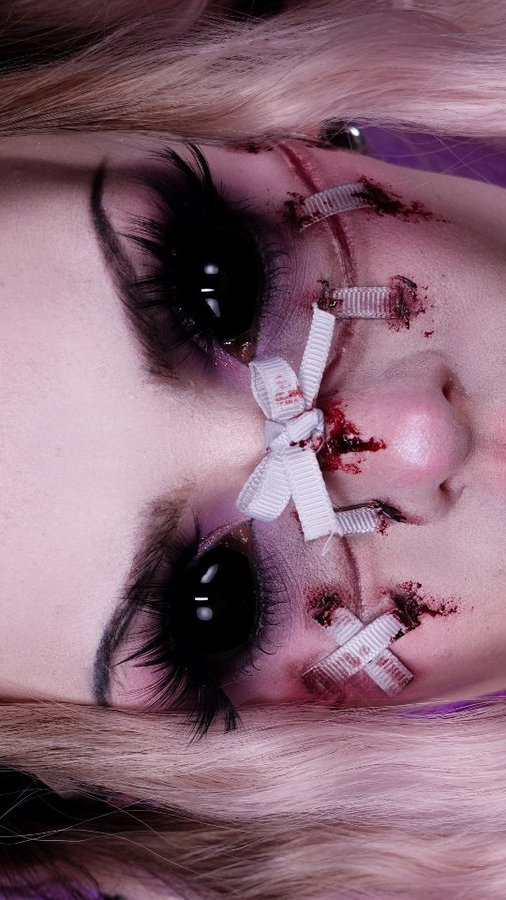 Instagram post by @byhazelj for HNB Cosmetics. Caption reads: HALLOWEEN 27/31 - would you wear this look to a....