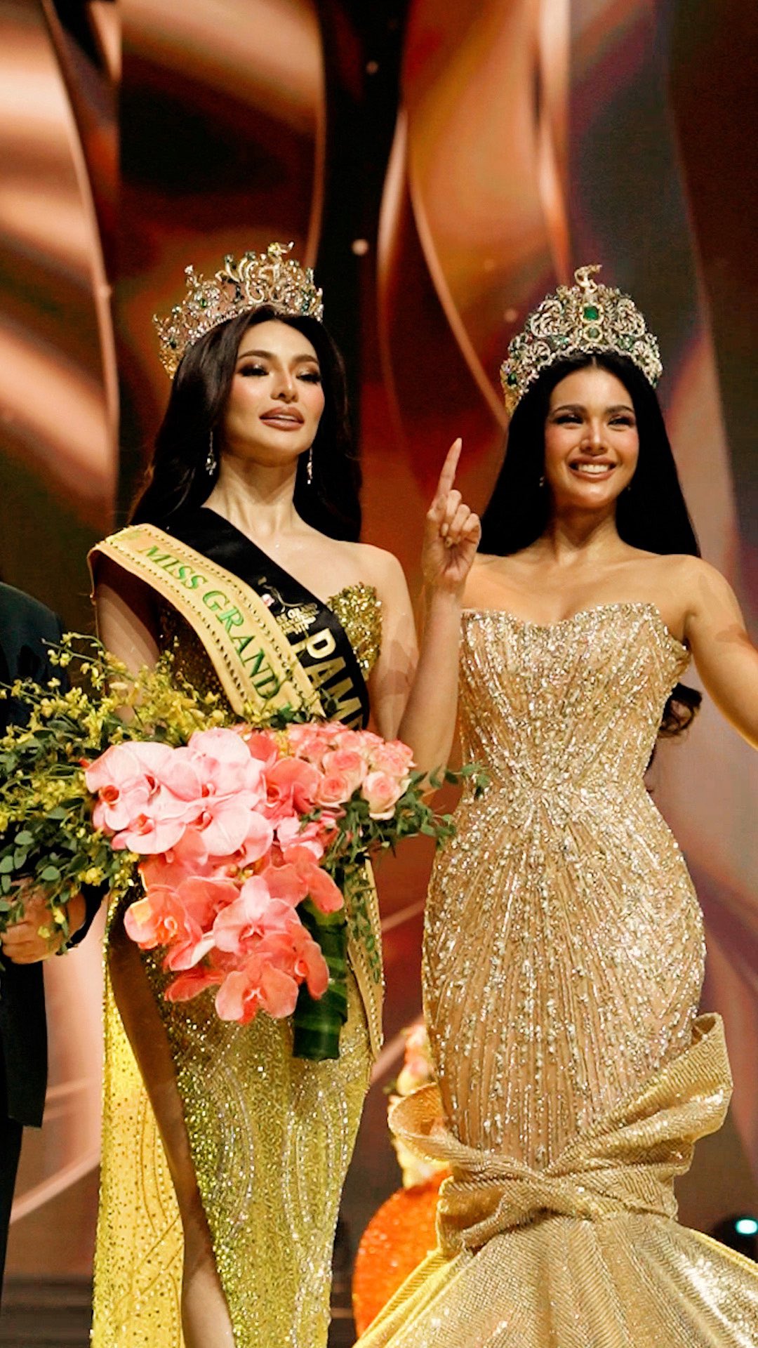 Instagram post by @missgrandinternational for Jojo Bragais. Caption reads: [...] the candidates wearing the latest Jojo....