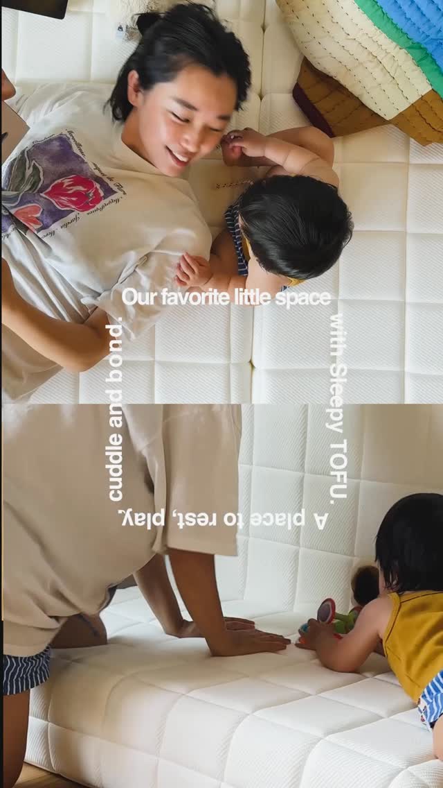 Instagram post by @me_ke_arisa for Sleepy Tofu Japan. Caption reads: 🍃🏠☀️
家族の新しい居場所。
やさしさはつよさ。そんなことをふと教えてくれる、台湾生まれのマッ....