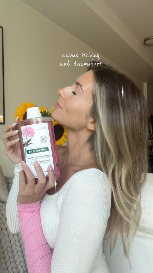 Instagram post by @marinarossa for Klorane. Caption reads: Sensitive scalp? Don’t know her. This is your sign....