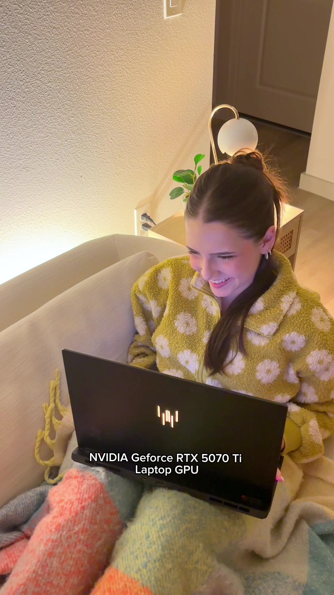 TikTok post by @gaminggrly for NVIDIA GeForce. Caption reads: [...] AI @Predator Gaming North America @NVIDIA....