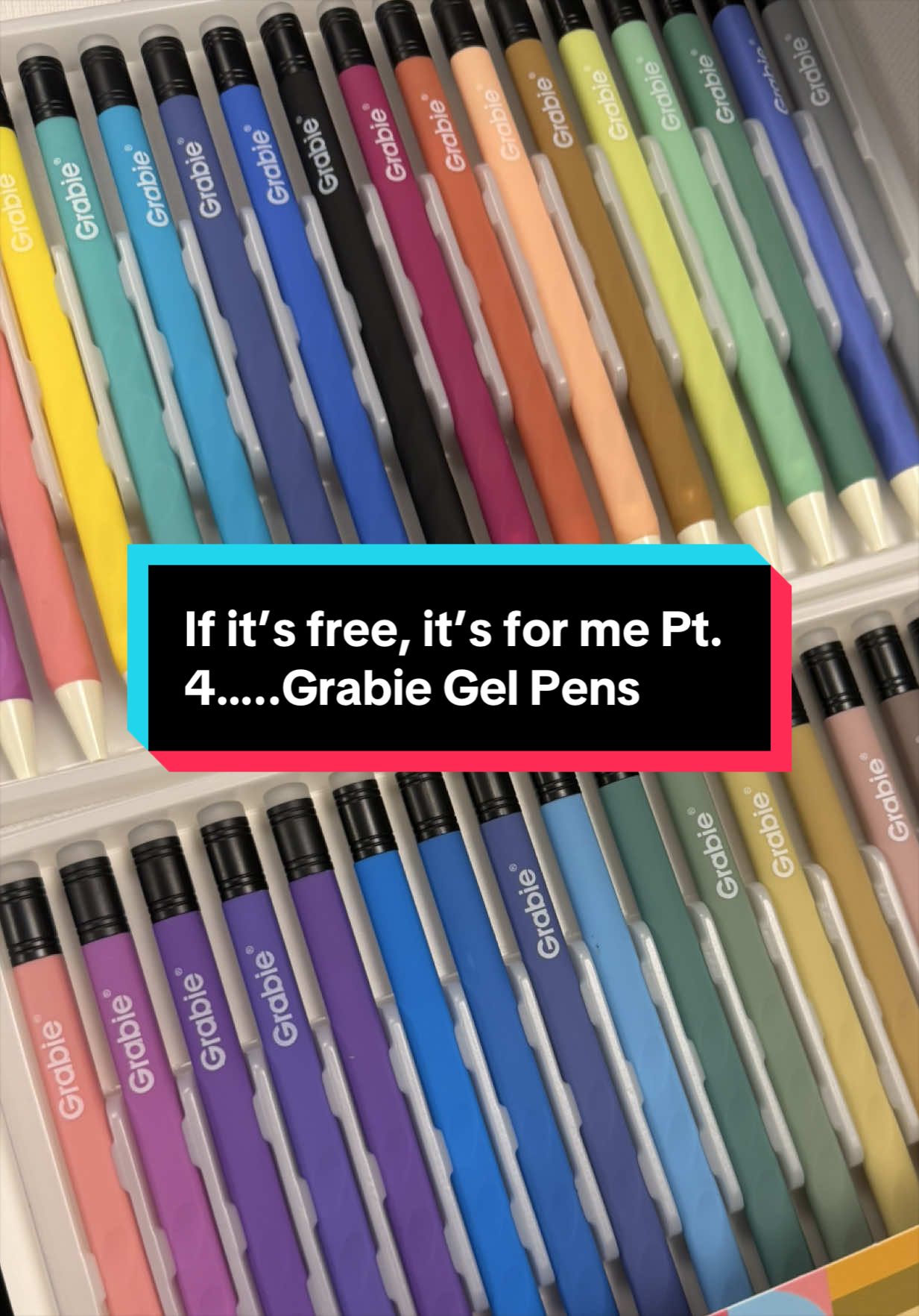 TikTok post by @carlyakin for Grabie Art. Caption reads: [...] #ad #fyp #product #sample #pens @grabieart.