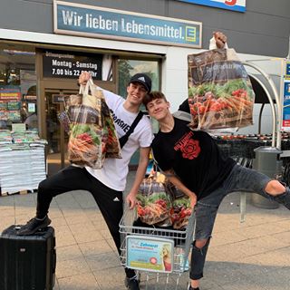 Instagram post by @itslukaswhite for EDEKA. Caption reads: Going back to your ex is like reading a book you....