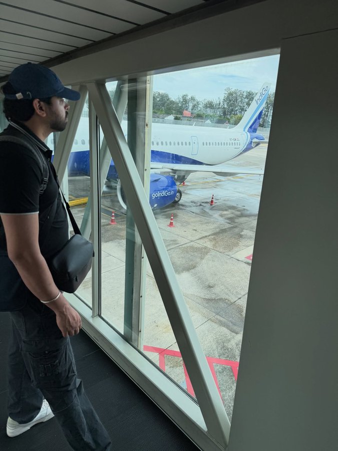 Instagram post by @shivadityabarjatya for IndiGo. Caption reads: [...] become as special as the arrival, with....