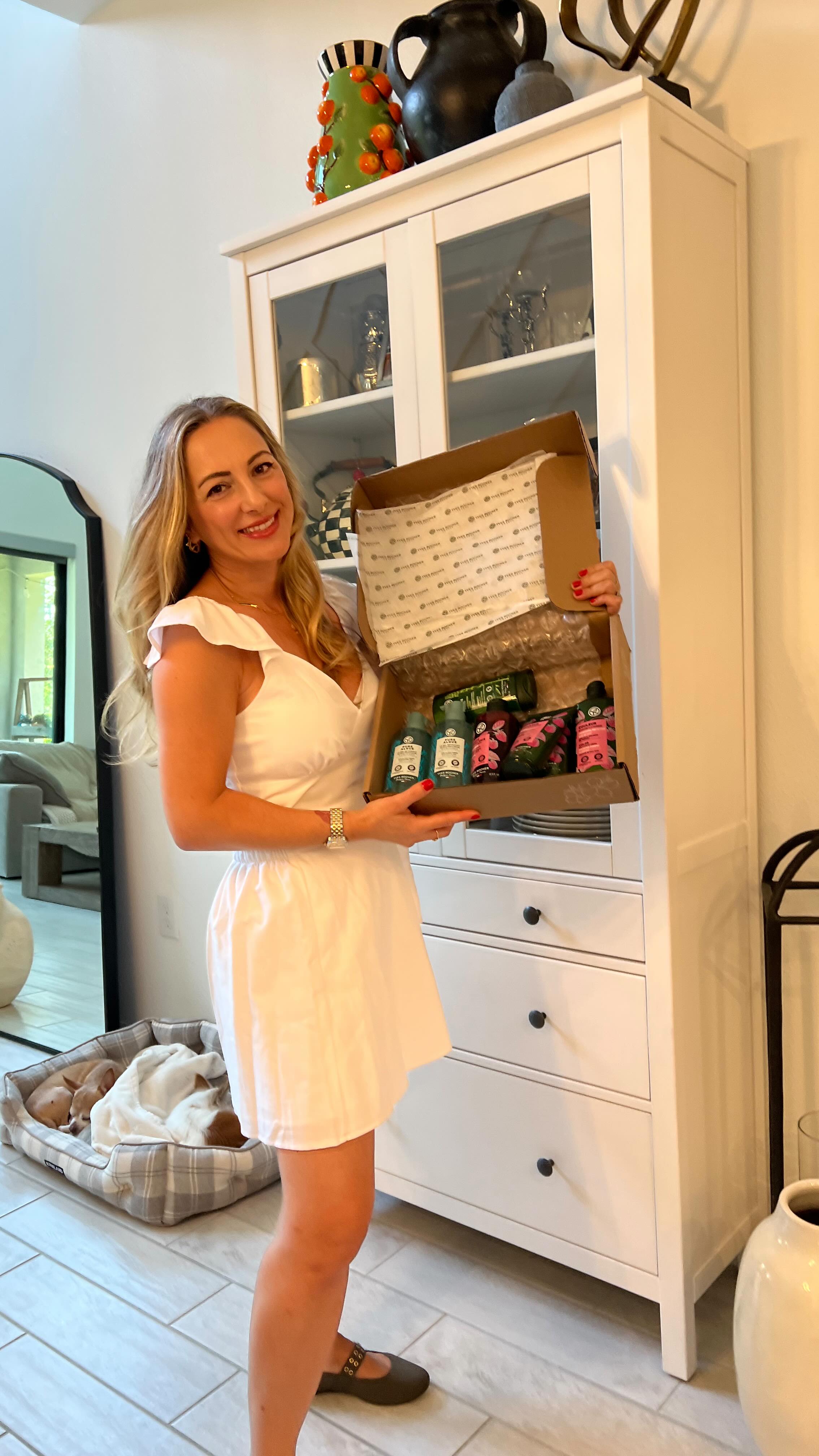 Instagram post by @melisadevo for Yves Rocher. Caption reads: Let the sunshine and nature take care of your hair....