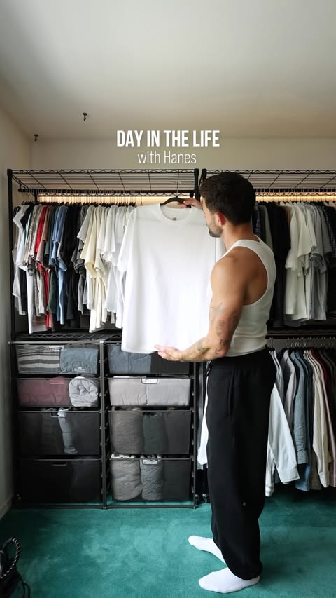 Instagram post by @braylonhanson_ for Hanes. Caption reads: [...] can find the essentials I’m wearing at....