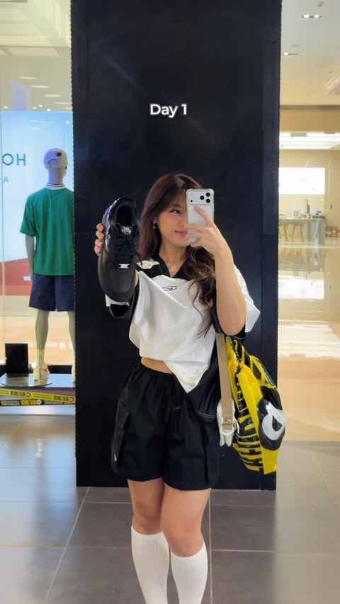 Instagram post by @solelybyirene for JD Sports. Caption reads: Yeah… it’s definitely a challenge hehe #jdsportsmy....