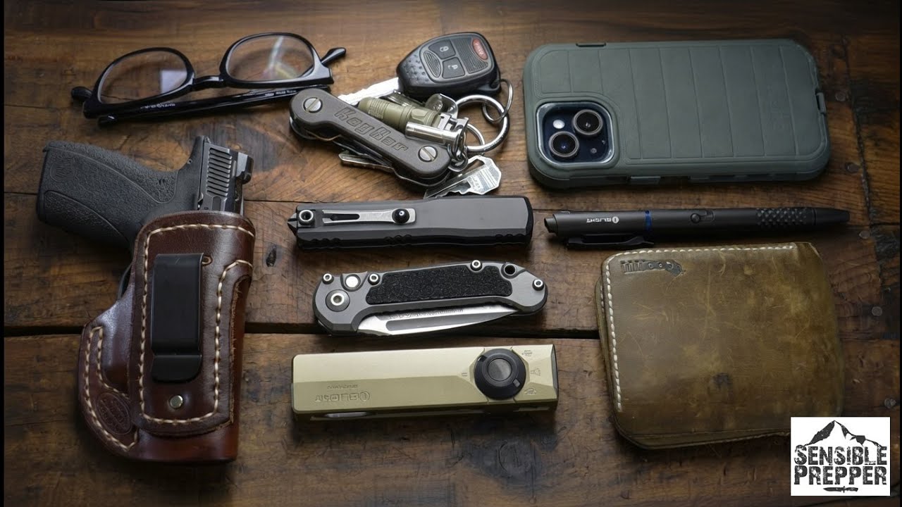 YouTube post by @SensiblePrepper for Olight. Caption reads: My EDC for 2026 : Carpe Diem!.