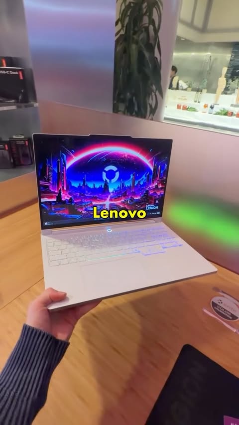 Instagram post by @nathanespinozayt for AMD. Caption reads: [...] made it 🙏 #LenovoCES #LenovoPartner....