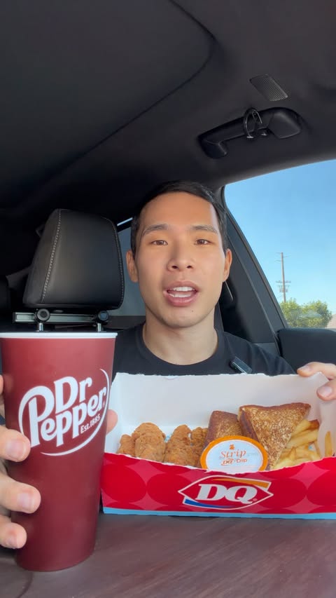 Instagram post by @asianchowdown for Dairy Queen. Caption reads: #ad @dairyqueen Chicken Strip Basket is here for....