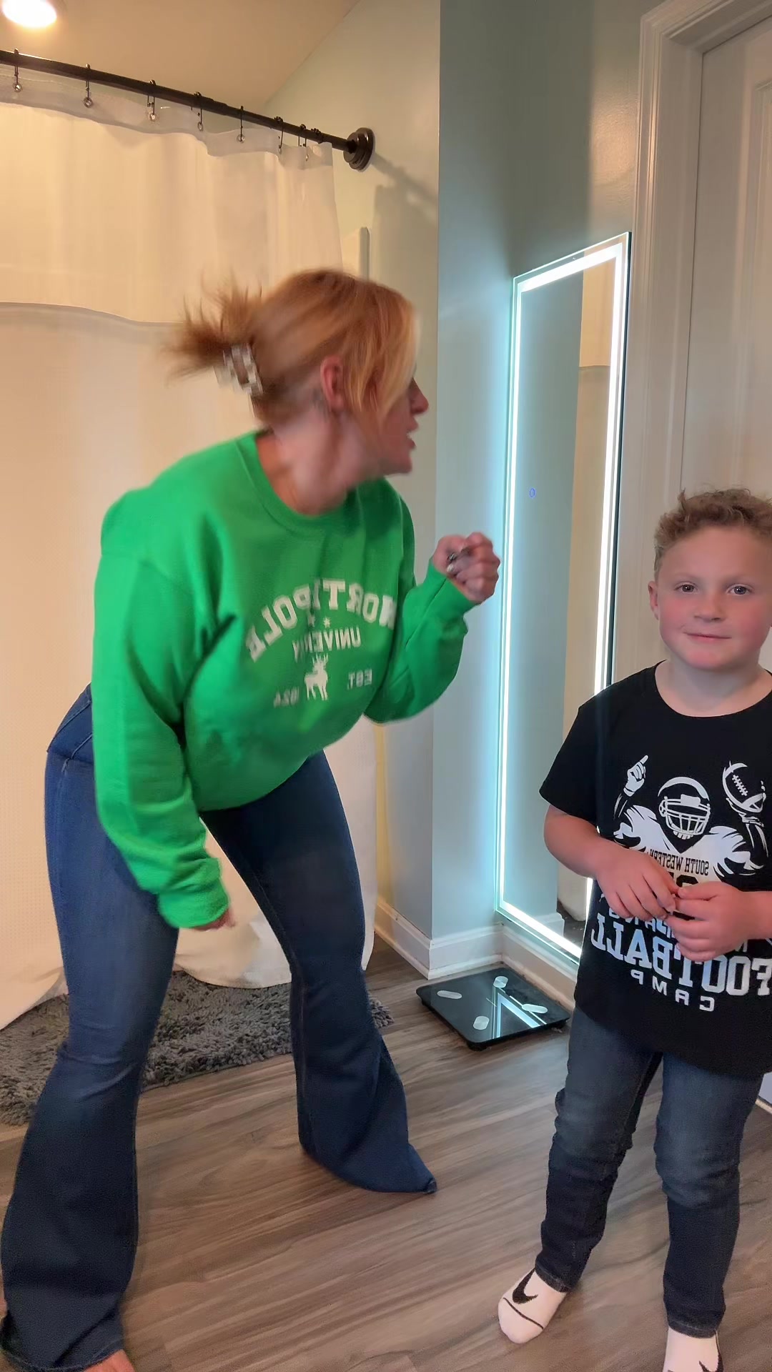 TikTok post by @mo060989 for Willow Boutique. Caption reads: #fionaflares #willowboutique #christmasoutfit....