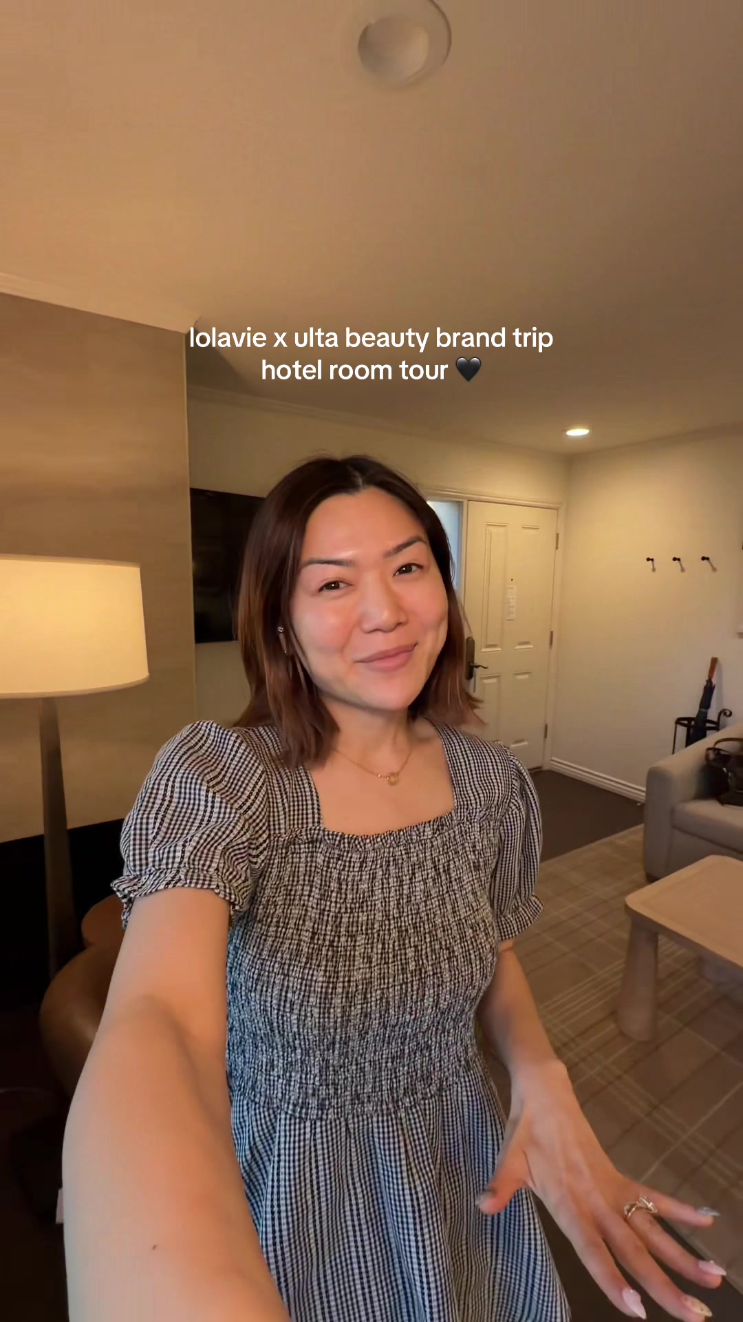 TikTok post by @melon_park for LolaVie. Caption reads: [...] grateful for my first brand trip with....