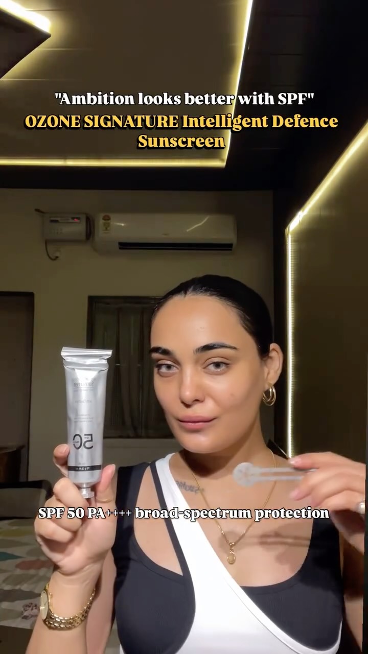 Instagram post by @somyamalik27 for Ozone Signature. Caption reads: Kill stress with SPF 🌸☀️ 😍
@ozonesignature....