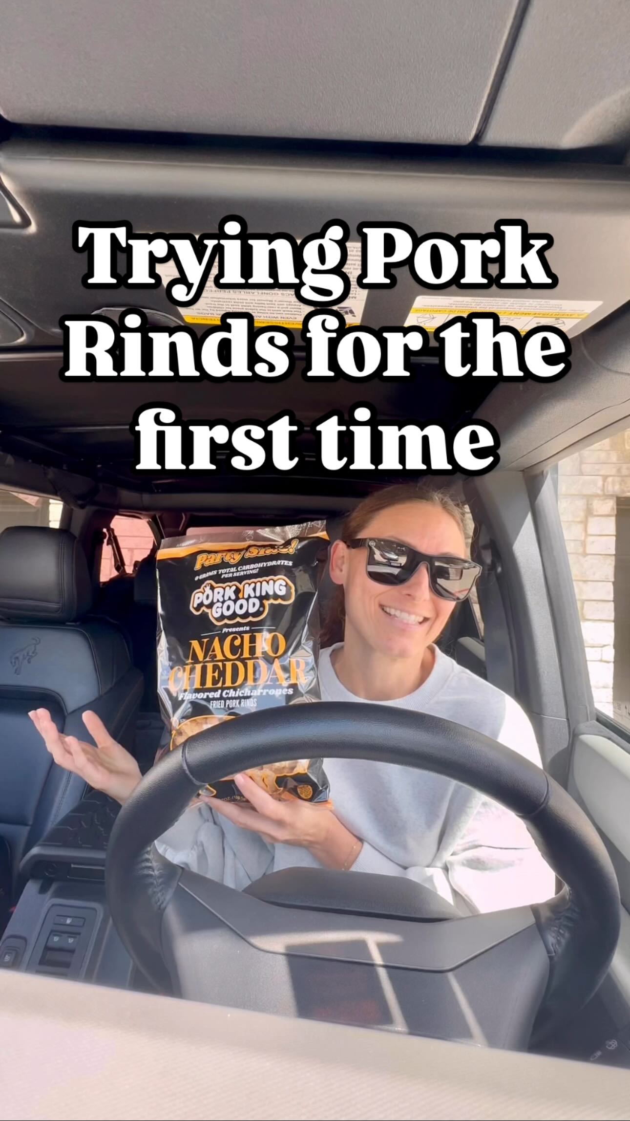 Instagram post by @bayw0lf for Pork King Good. Caption reads: Crunch unlocked! 🔓 

I found these pork rinds....