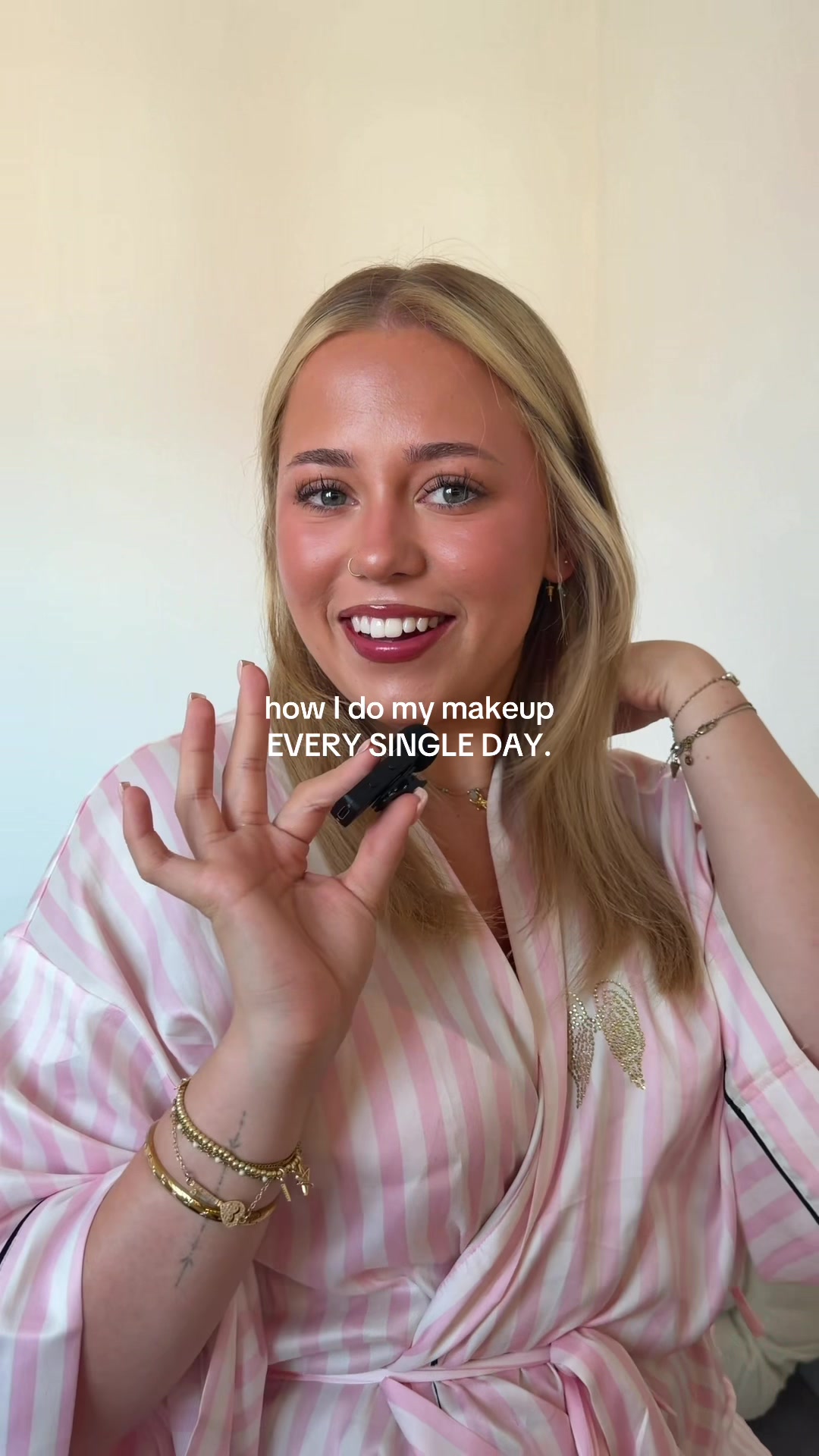 TikTok post by @chloeharmerx for Doll Beauty. Caption reads: [...] @Maybelline NY @Benefit Cosmetics UK @Doll....