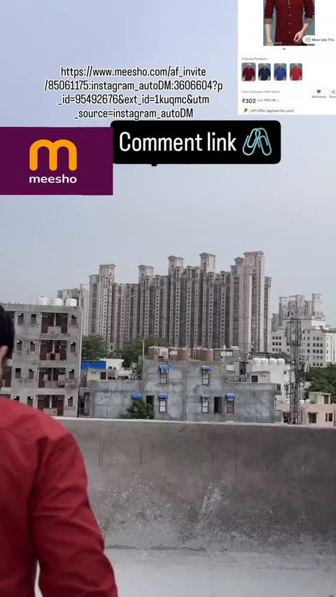 Instagram post by @mr_khan_____xyz for Meesho. Caption reads: Comment 'LINK' to get products in DM! @meeshoapp....