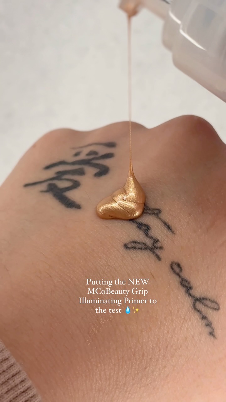 Instagram post by @ohsotian for MCoBeauty. Caption reads: Putting the new @mcobeauty Illuminating Grip....