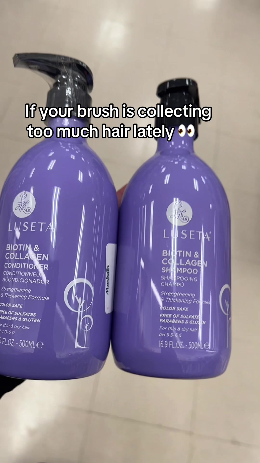 TikTok post by @zarahfinds1 for Luseta Beauty. Caption reads: [...] #beautyandpersonalcare @Luseta Beauty biotin....