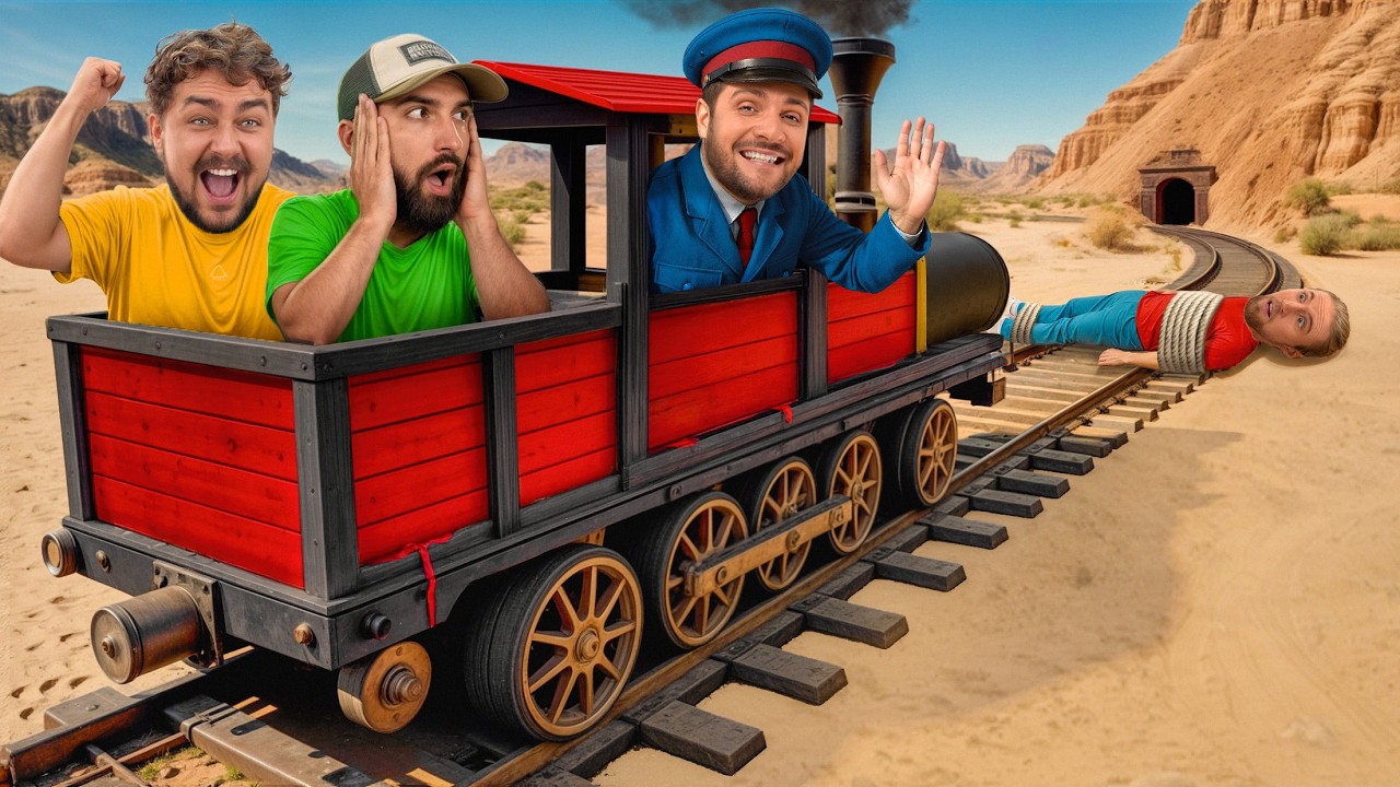 YouTube post by @Amixem for Saily. Caption reads: ON A CONSTRUIT UN VRAI TRAIN DIY ! (y’a même un....