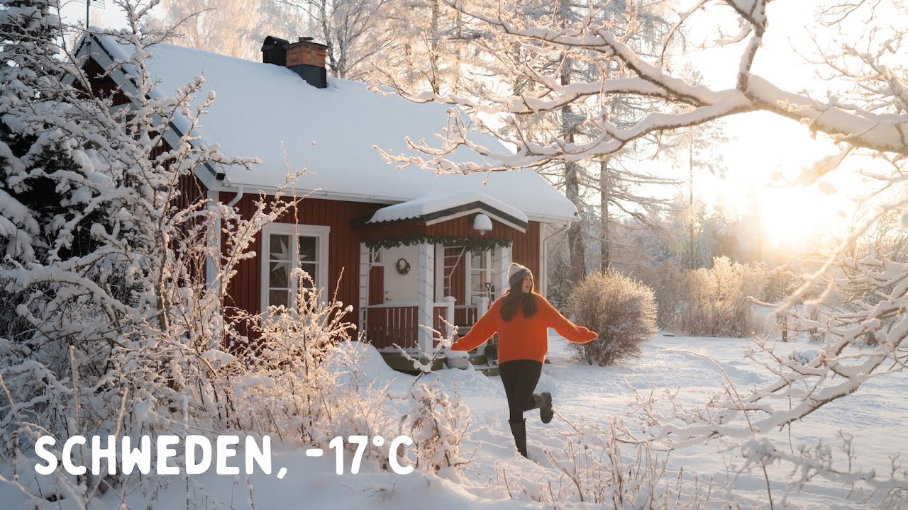 YouTube post by @OskartheExplorer for Soundstripe. Caption reads: Eingeschneit im Schwedenhaus 🛷❄️.