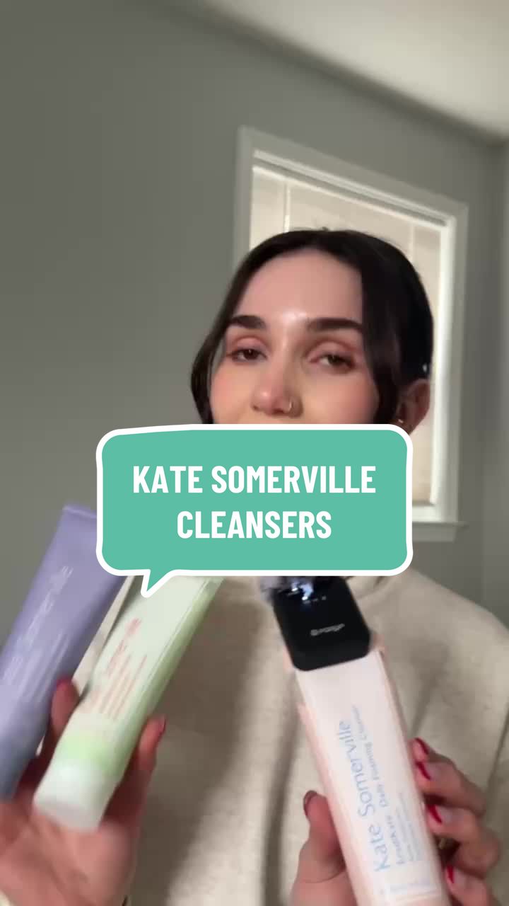 TikTok post by @elevenesthetician for Kate Somerville. Caption reads: the @Kate Somerville cleansers are quite literally....