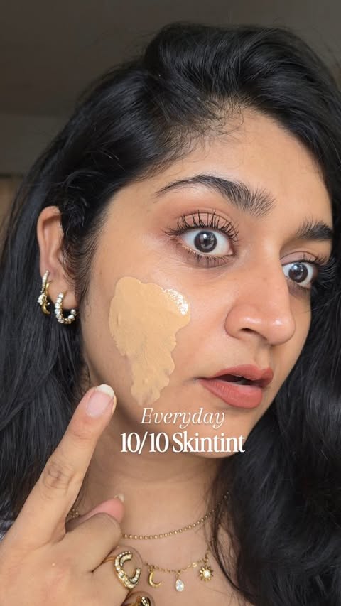 Instagram post by @skincareinvogue for KIRO. Caption reads: 10/10 skin tint 🤍✨️👀 #AD @kirobeauty barely....