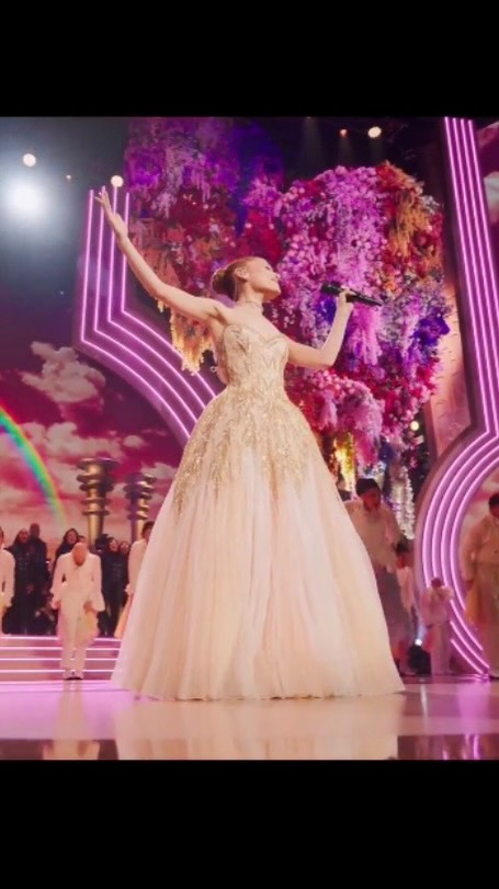 Instagram post by @arianagrande for Peacock. Caption reads: No one mourns the wicked 💚 Wicked: One Wonderful....