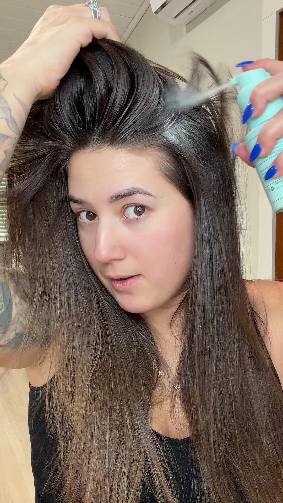 TikTok post by @shelby_ackley for Hair Dance. Caption reads: [...] for a couple years now 🤗 #dryshampoo @Hair....