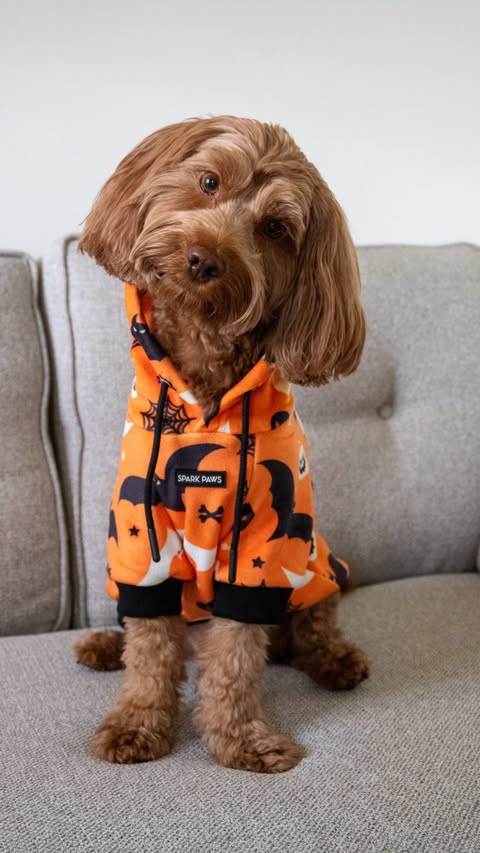 Instagram post by @marlowe_cockapoo for Spark Paws. Caption reads: [...] small cockapoo and wears a size large!....