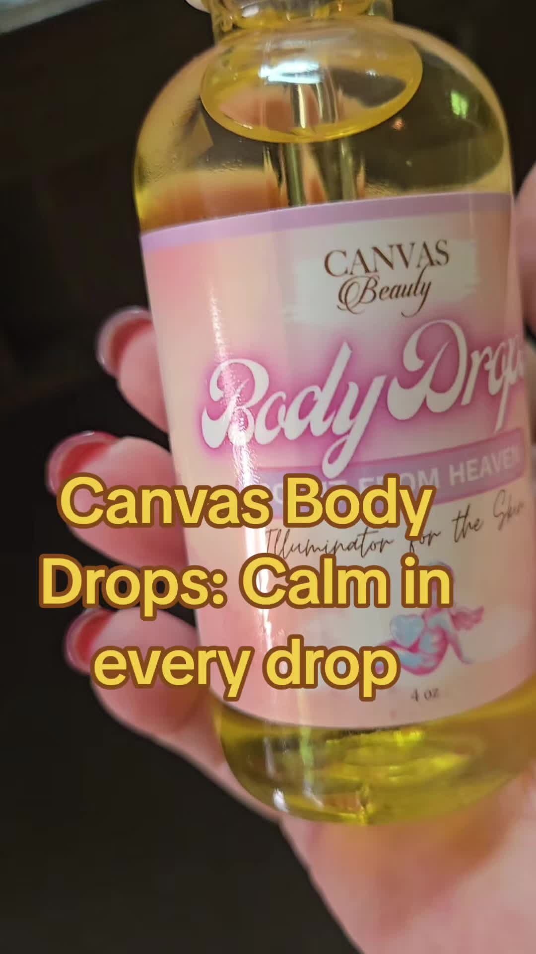 TikTok post by @cheryl.lilly67 for Canvas Beauty Brand. Caption reads: [...] #luxurybodyoil #canvasbodyoil @CANVAS BEAUTY....