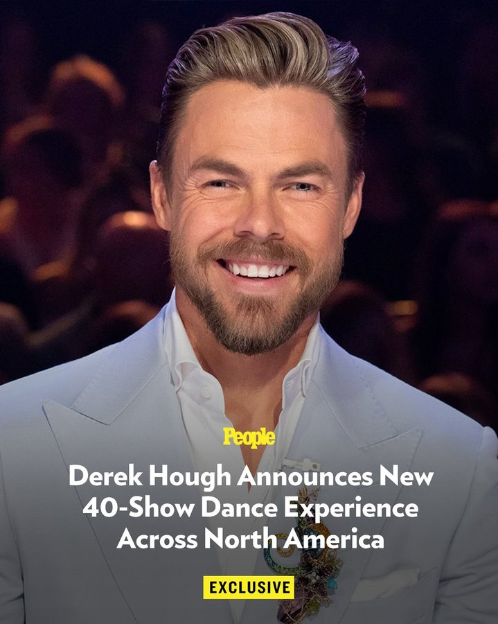 Instagram post by @derekhough for People Magazine. Caption reads: Derek Hough is launching a new tour!

Following....