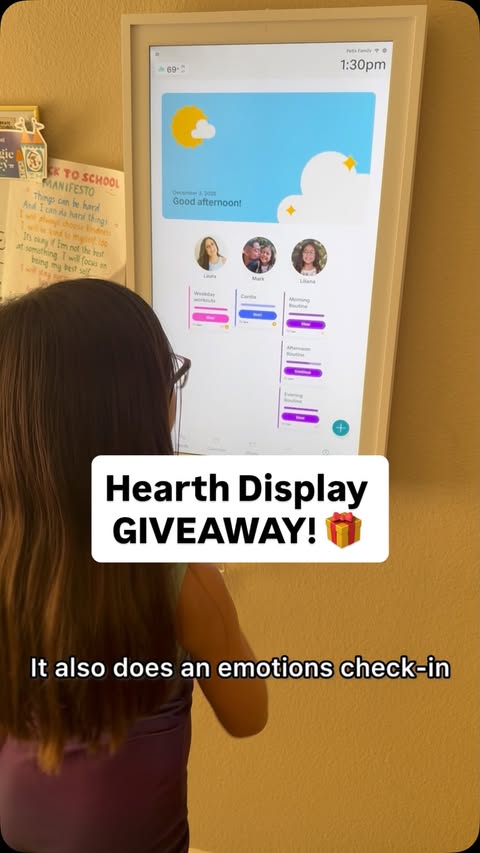 Instagram post by @theotbutterfly for Hearth Display. Caption reads: 🛑 Giveaway Closed 🛑
It’s a giant screen, I knew....
