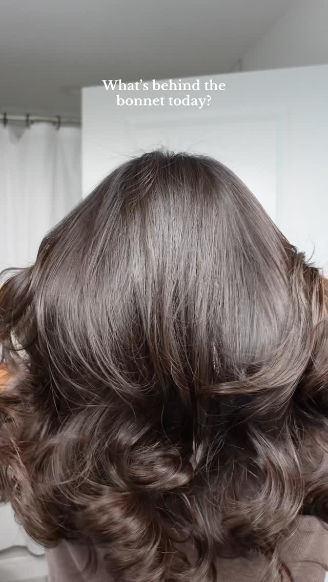 Instagram post by @abigaillinnn for Virtue Labs. Caption reads: If you said a blowout…you’re 99.9% correct #hair....