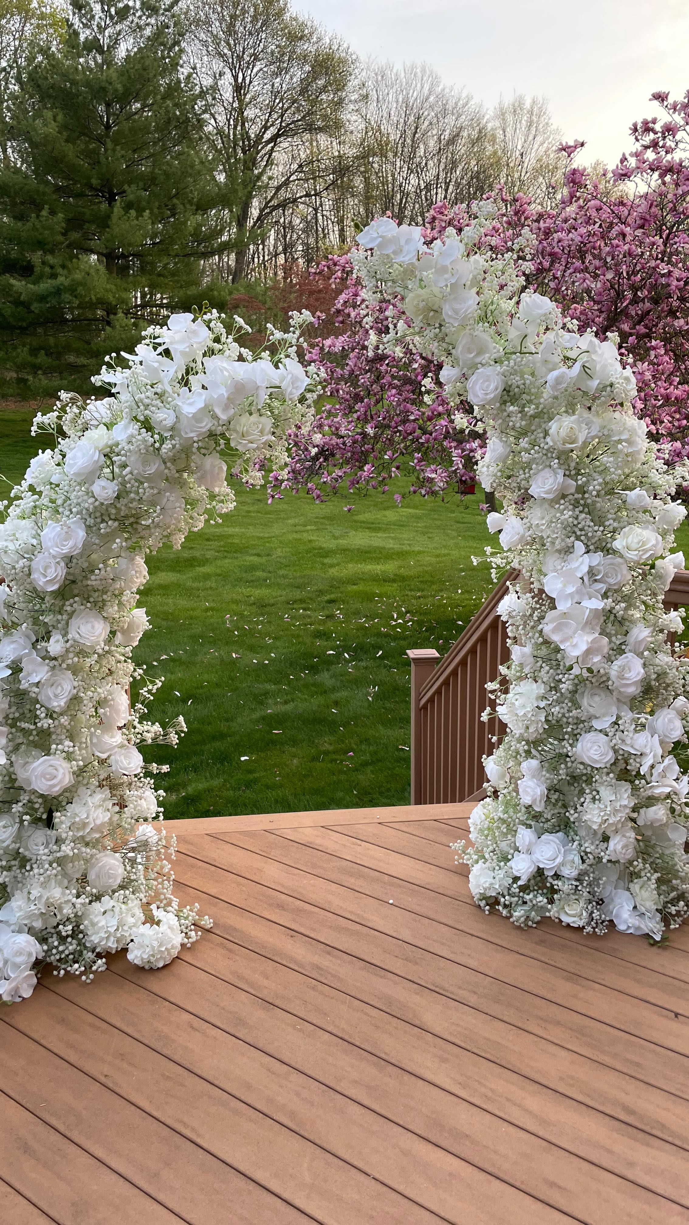 Instagram post by @flawless_functions_ct for KetieStory. Caption reads: [...] to add this beautiful new arch from....