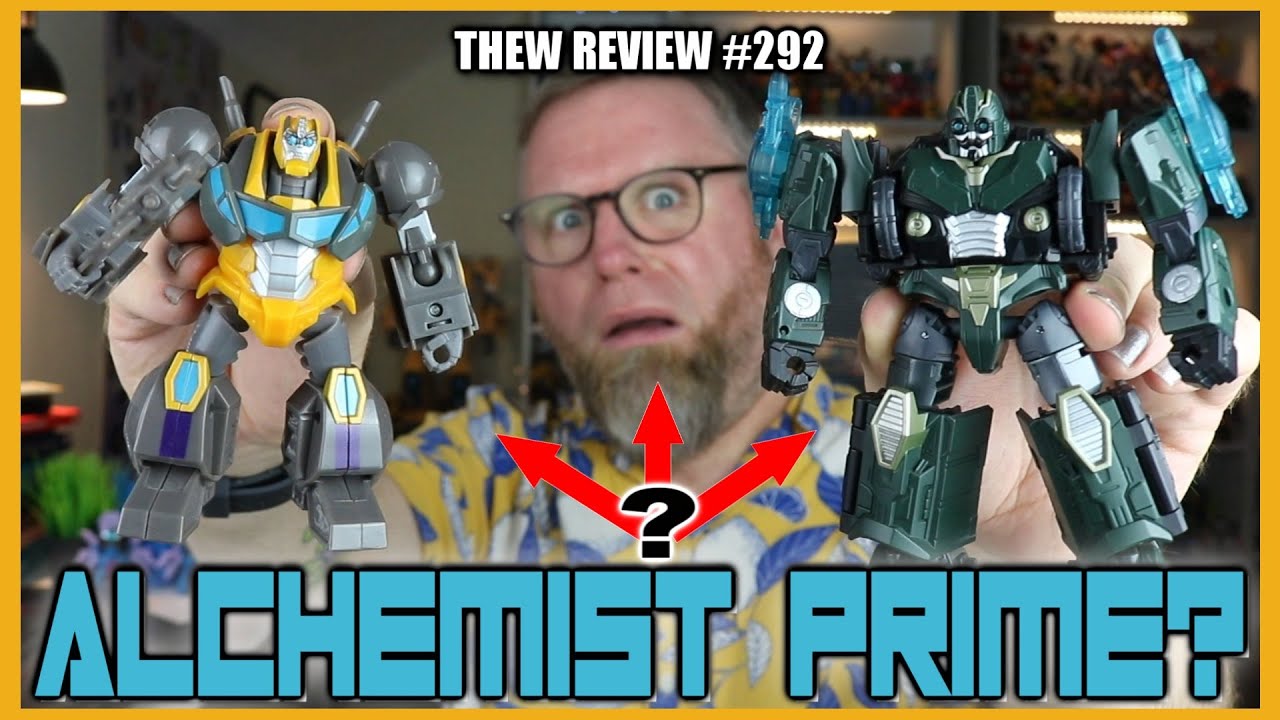 YouTube post by @toygrind for Hasbro Pulse. Caption reads: The Alchemist Prime Conspiracy: Thew's Awesome....