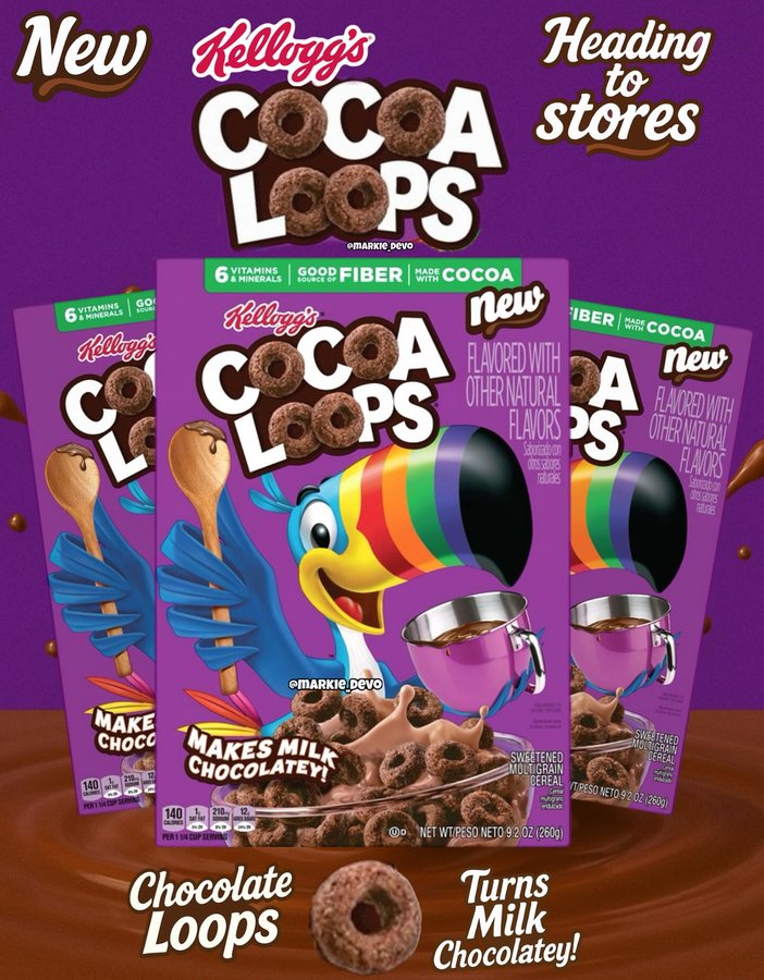 Instagram post by @the_cerealqueen for Kellogg's. Caption reads: I feel Toucan Sam is having an identity crisis.....