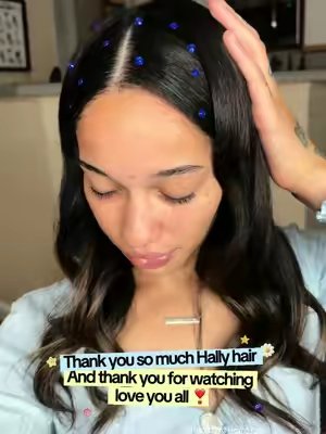 TikTok post by @jaylynn.nyyz for Hally Hair. Caption reads: gifted by hallyhair Just a girl who believes....