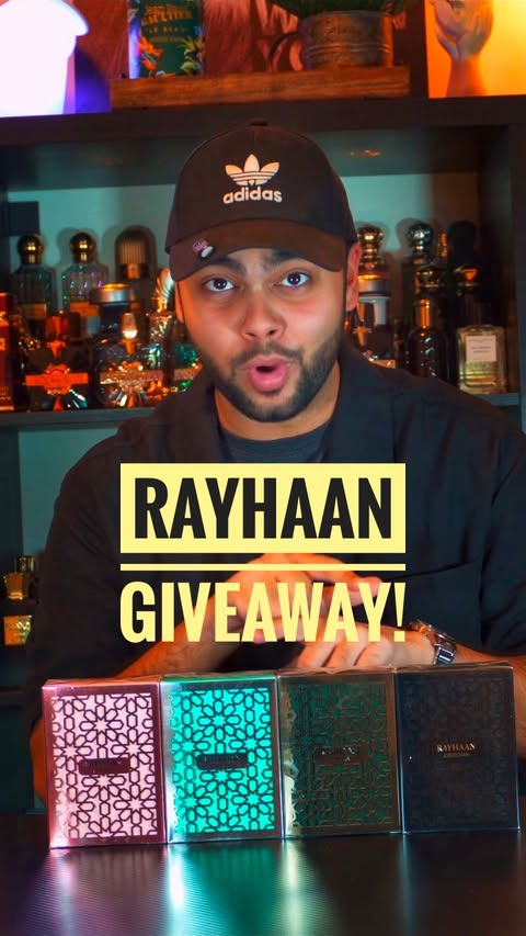 Instagram post by @scentsbyshezy for Rayhaan Perfumes. Caption reads: [...] the 12th of April 2026 on my story)....
