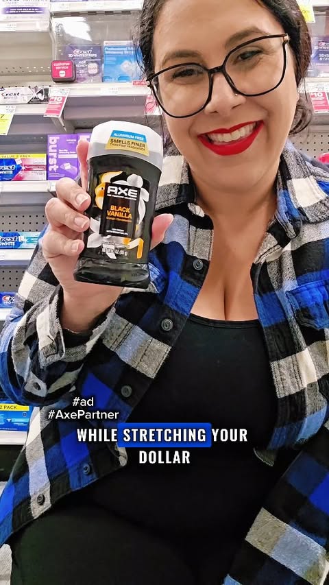 Instagram post by @couponwithashleyb for AXE. Caption reads: Stocking up and saving 🔥 @axe.us always comes....