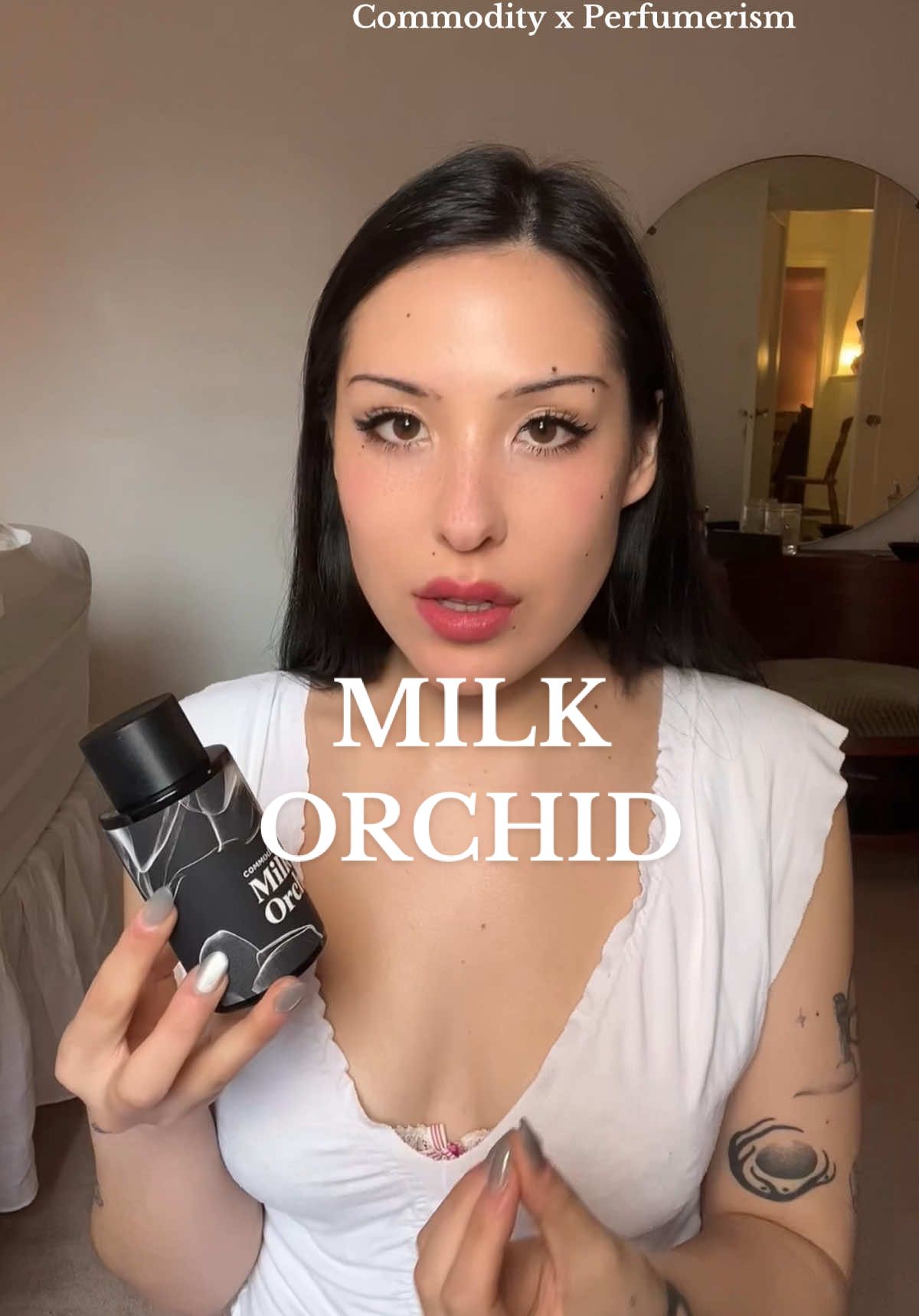 TikTok post by @cammyreviews for Commodity Fragrances. Caption reads: [...] at @sephora @sephoracanada @Commodity....