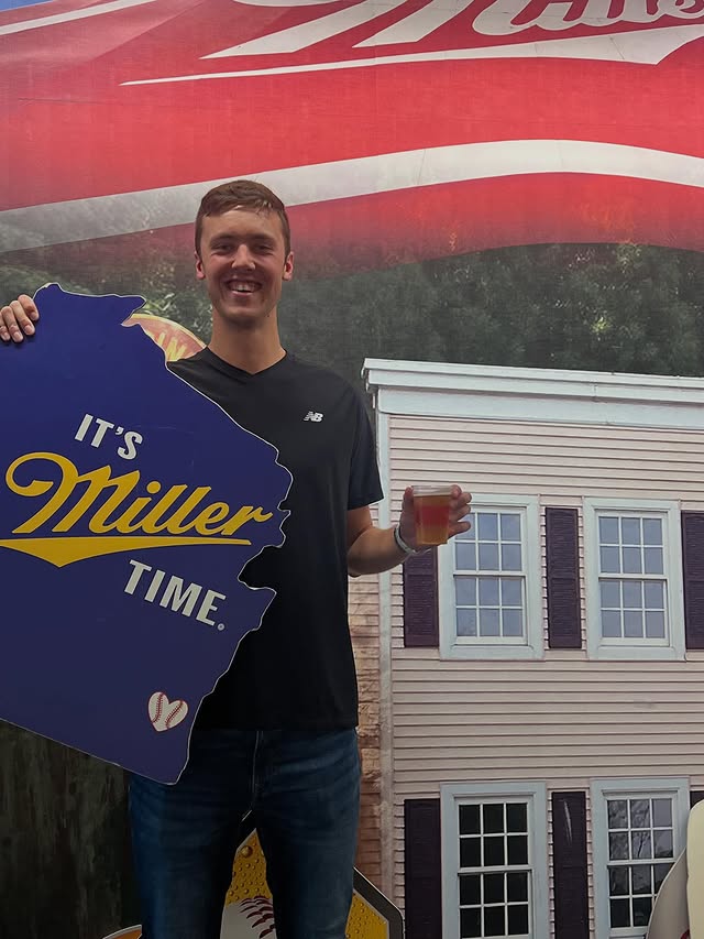 Instagram post by @jmisiorowski for Miller Lite. Caption reads: Off-day with @millerlite #millertime.