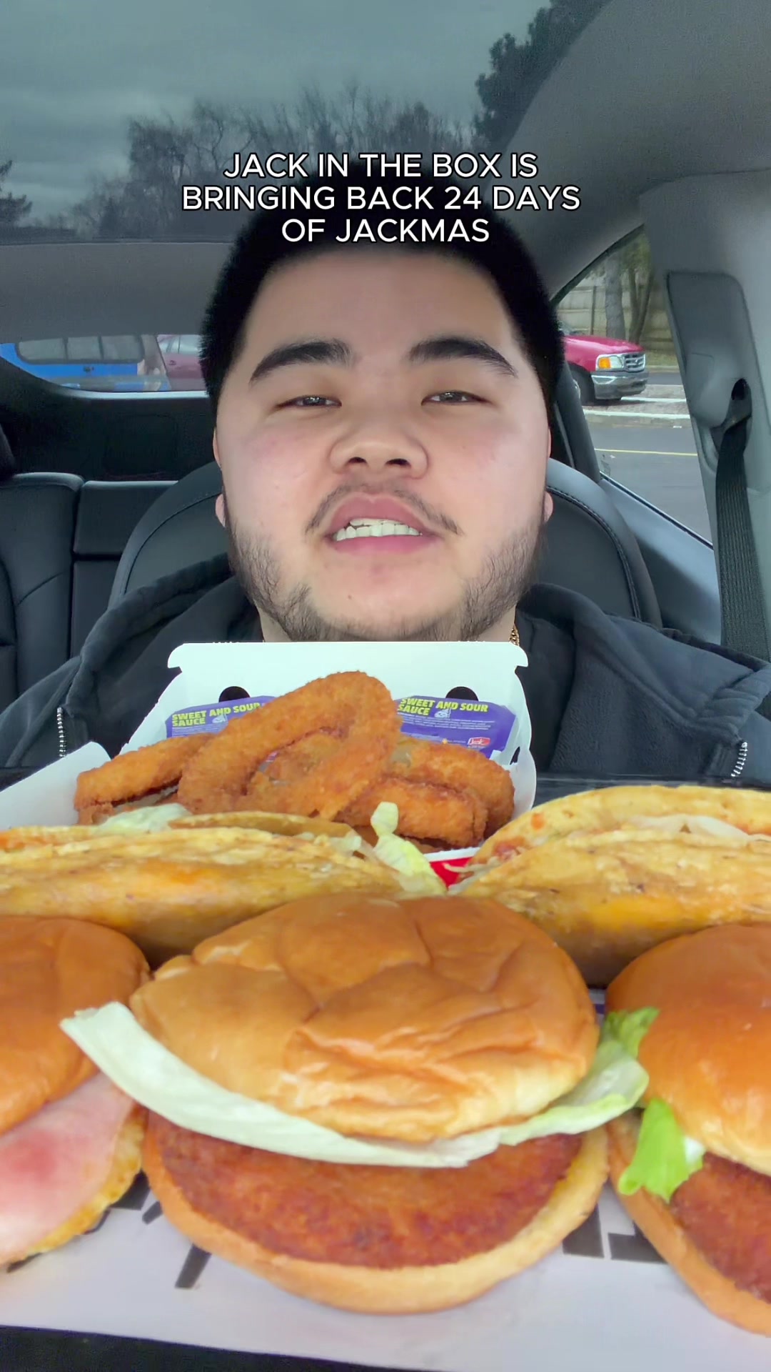 TikTok post by @vinceeats_ for Jack in the Box. Caption reads: [...] Available December 1st - 24th. @Jack in the....