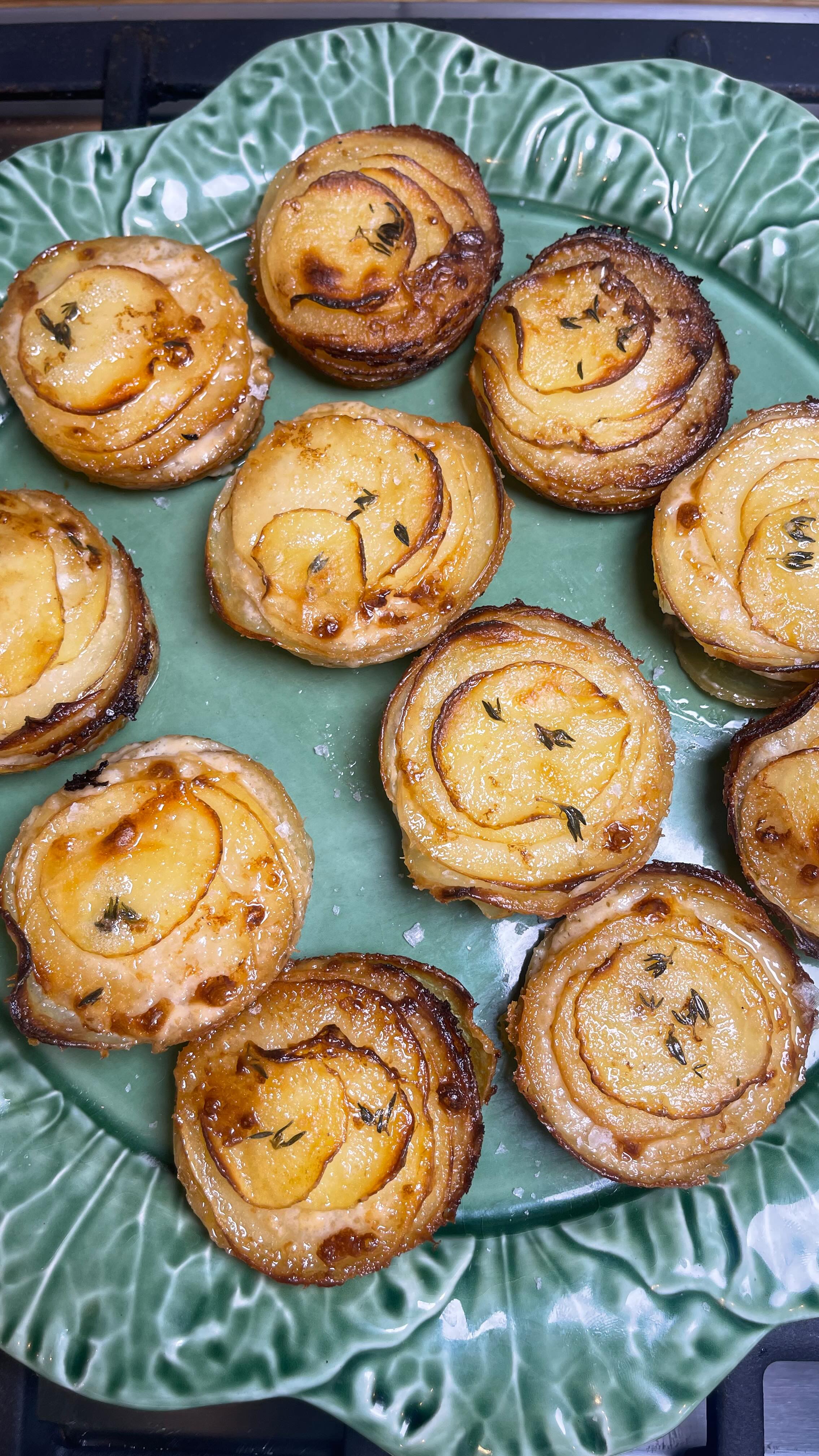 Instagram post by @cocolarkincooks for Better Than Bouillon. Caption reads: These Mini Potato Dauphinois are my most requested....