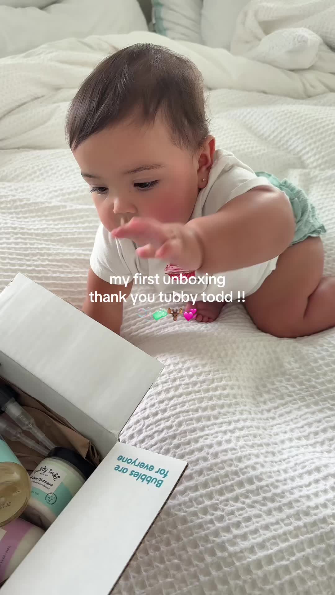 TikTok post by @michelleaailene for Tubby Todd. Caption reads: [...] for bath time today 🥰💖 thank you @Tubby....